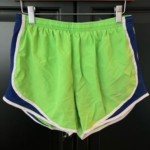 Nike Women's Tempo Brief-Lined Running Shorts- Medium - Green/Blue